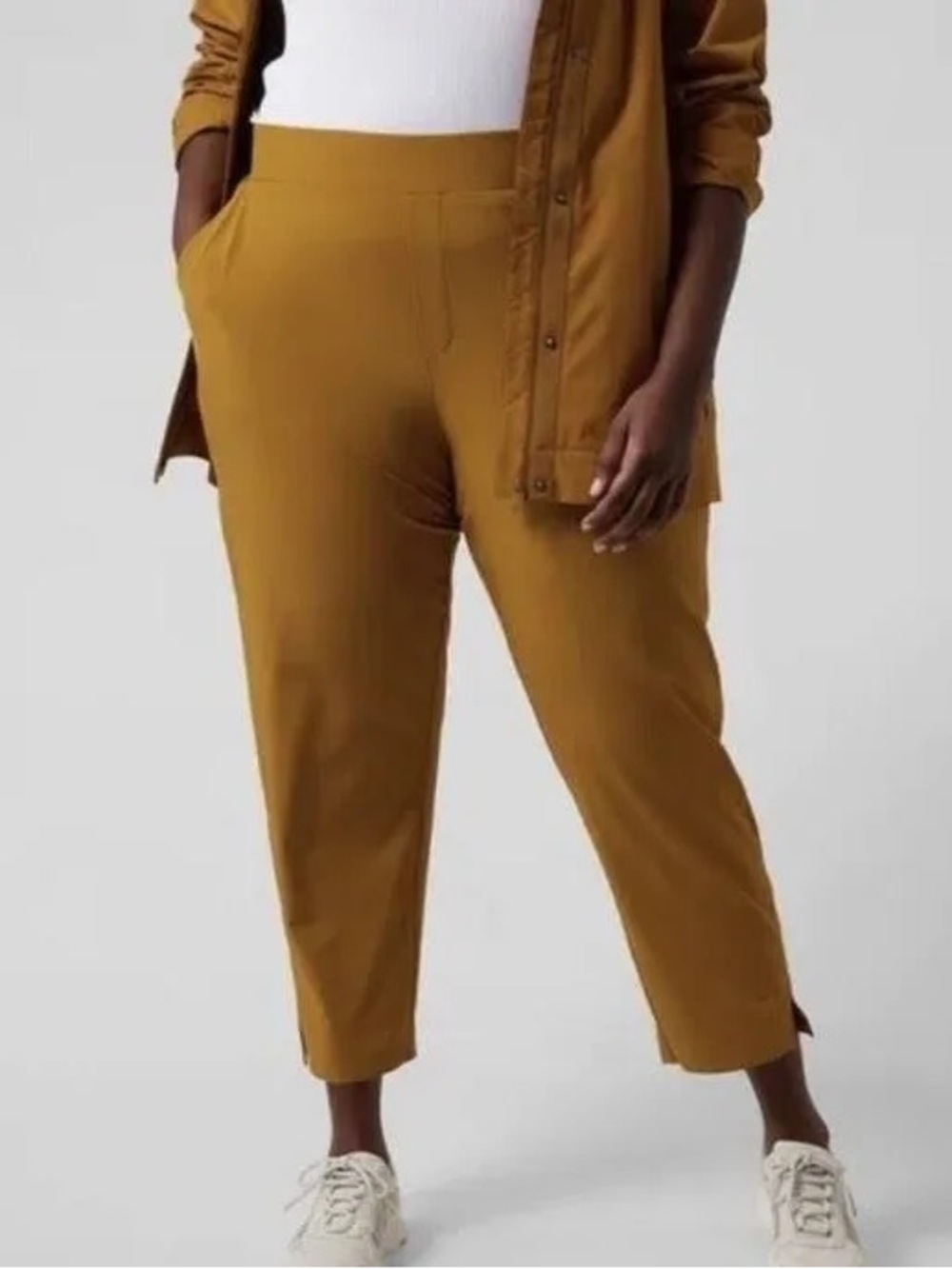 Athleta Brooklyn Ankle PantsBrass Yellow Sz 16
